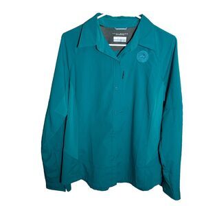 Columbia Boy Scouts of America Shirt Men's Large Teal Button Up Omni-Shield